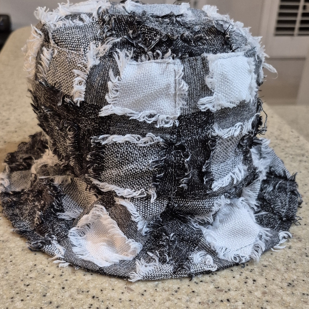Frayed Patchwork Bucket Hat